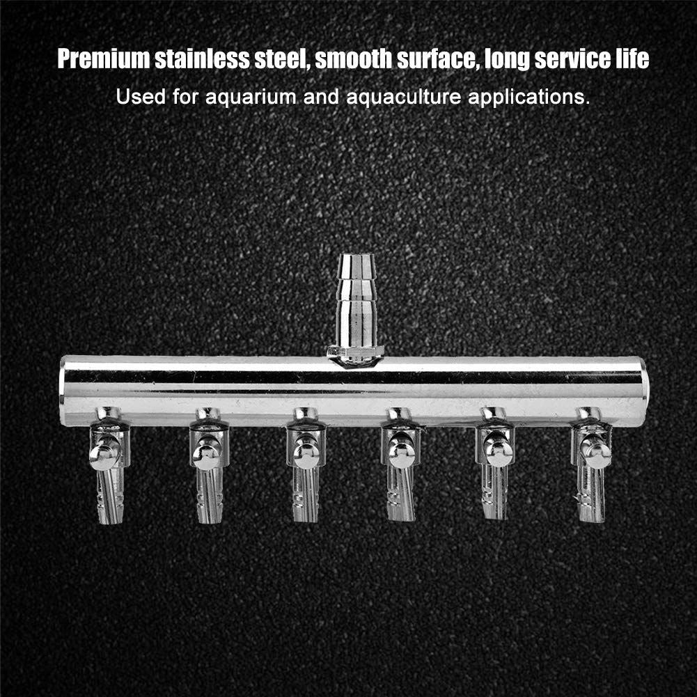 Aquarium Air Pump Regulating Valve, Stainless Steel Aquarium Fish Tank Air Pump Valve 8mm Turn to 4mm Splitter Control Valve