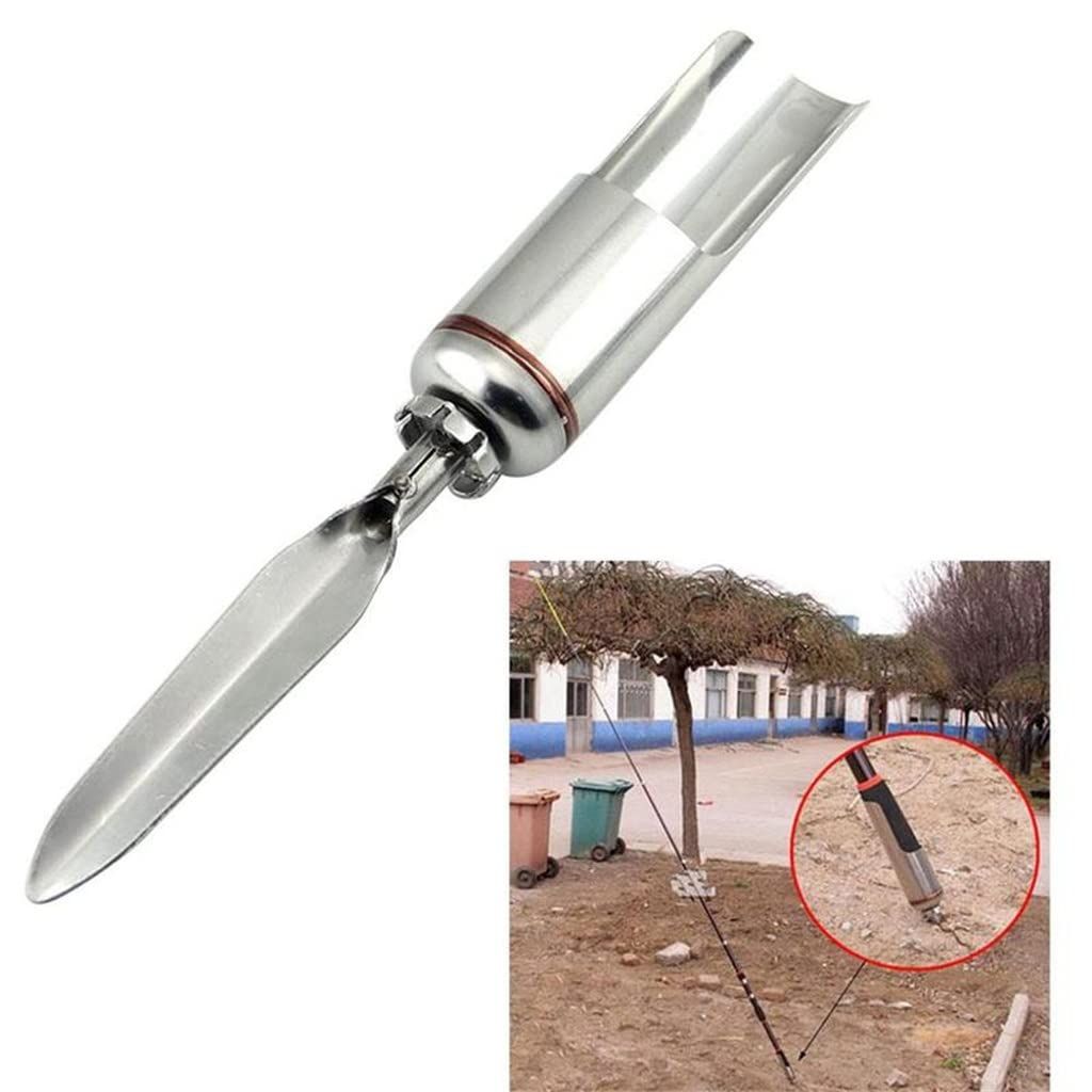 Fishing Rod Holder Steel Cylindrical Ground Insert Throwing Sea Hand Accessories，Stainless Steel Ground Support Stand