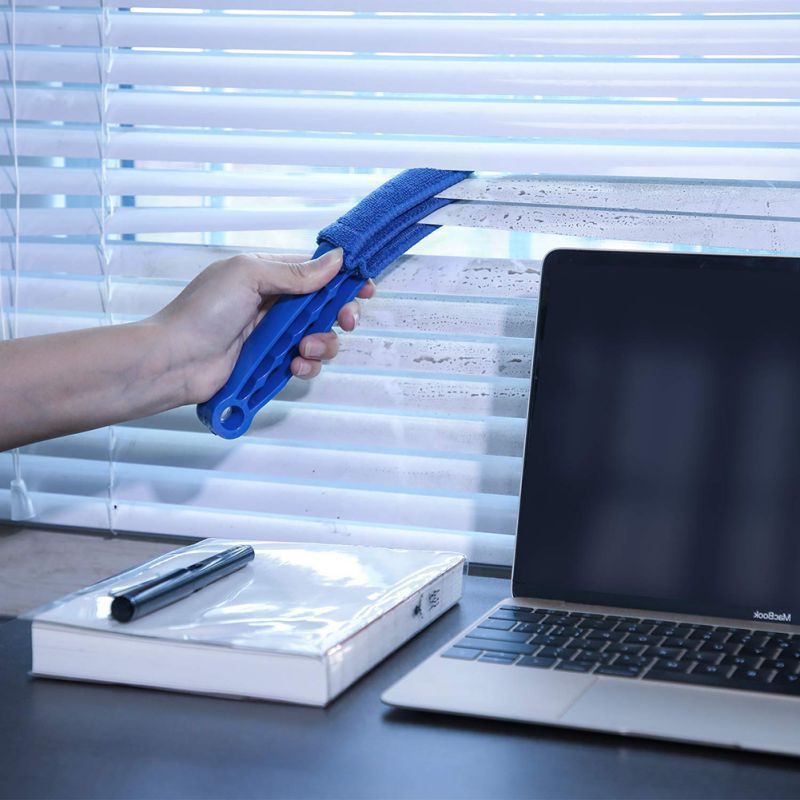 Blind Cleaner Duster Tool, Window Blind Cleaner Air Duct Vents Duster Cleaning for Fan Car Groove Air Conditioner, Blue