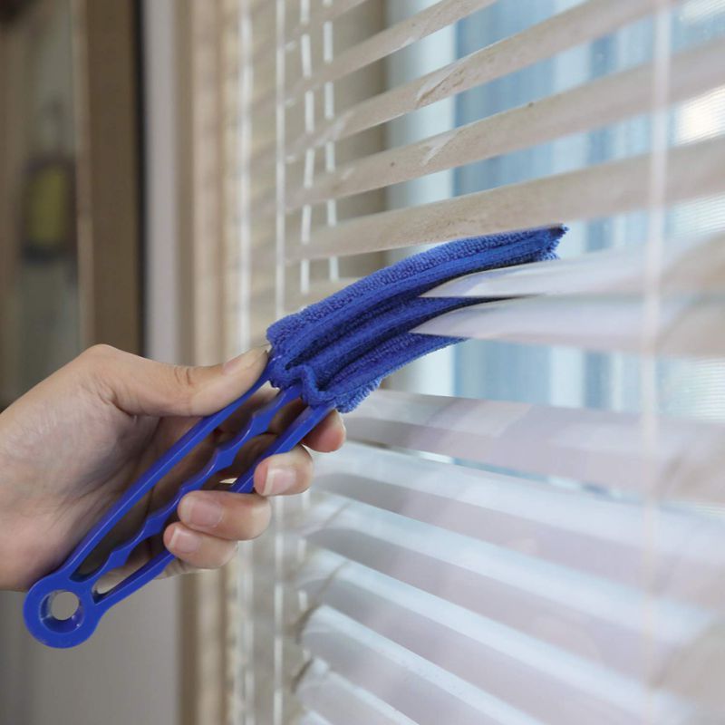 Blind Cleaner Duster Tool, Window Blind Cleaner Air Duct Vents Duster Cleaning for Fan Car Groove Air Conditioner, Blue