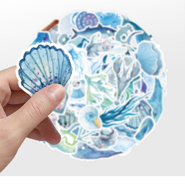 50 PCS Ocean Stickers Waterproof PVC Vinyl Animal Decorative for Water Bottle Stickers Waterproof Vinyl Hydroflask (Ocean Animals)