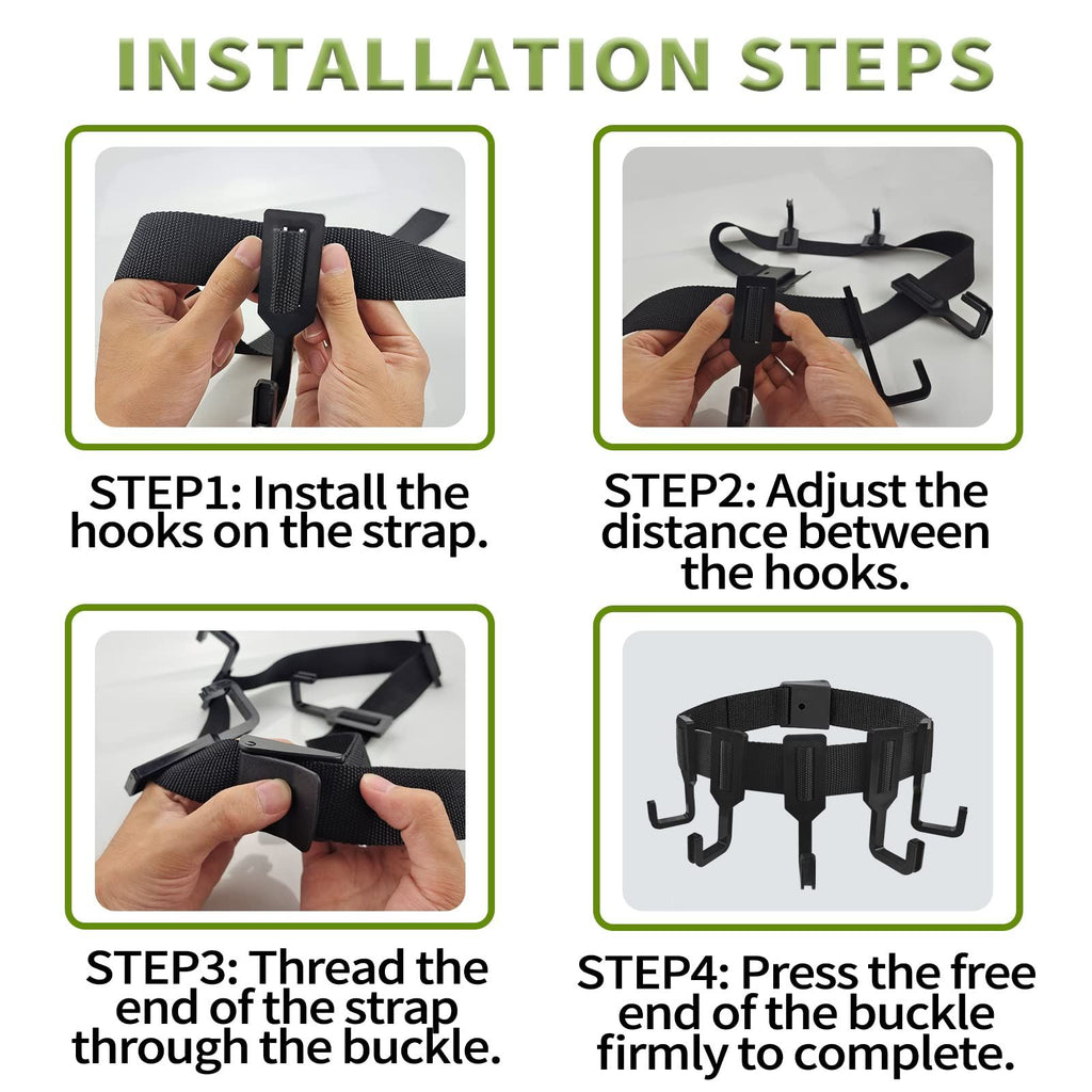 Strap Gear Hangers with Large Hooks, Lightweight Multi-Hook Accessory Holder, Outdoor Tree Stand Bow & Gear Hanger for Hunting