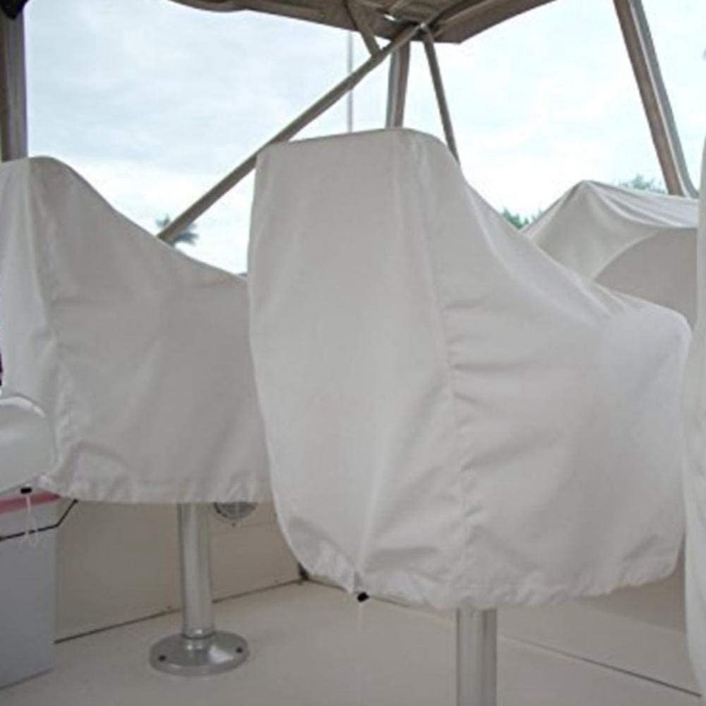 2X Boat Seat Cover, Outdoor Waterproof Pontoon Captain Boat Bench Chair Seat Cover, Chair Protective Covers