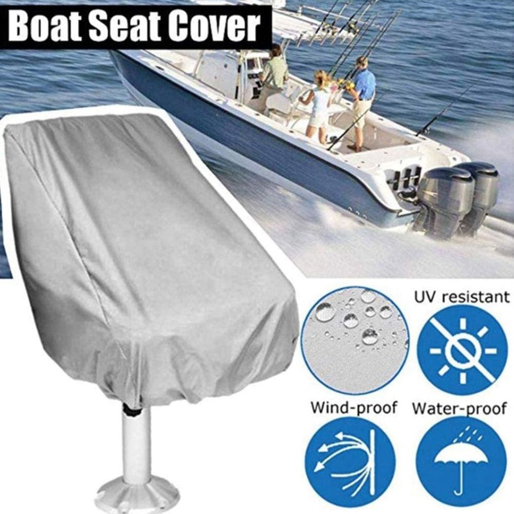2X Boat Seat Cover, Outdoor Waterproof Pontoon Captain Boat Bench Chair Seat Cover, Chair Protective Covers