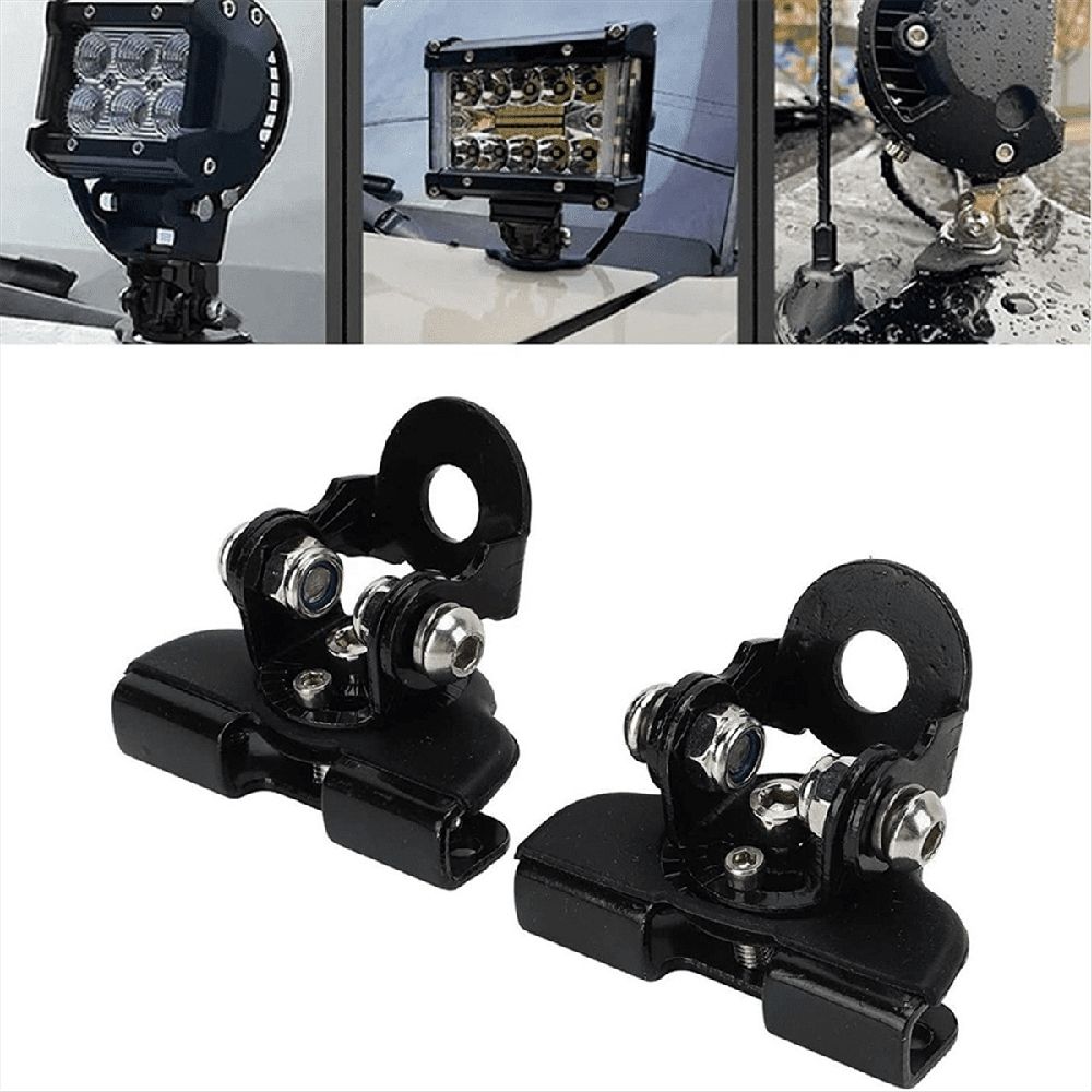 Universal LED Light Bar Mounting Brackets, Adjustable Hood Pillar Mounts, Led Work Light Mount Bracket Clamp Holder 2PCS