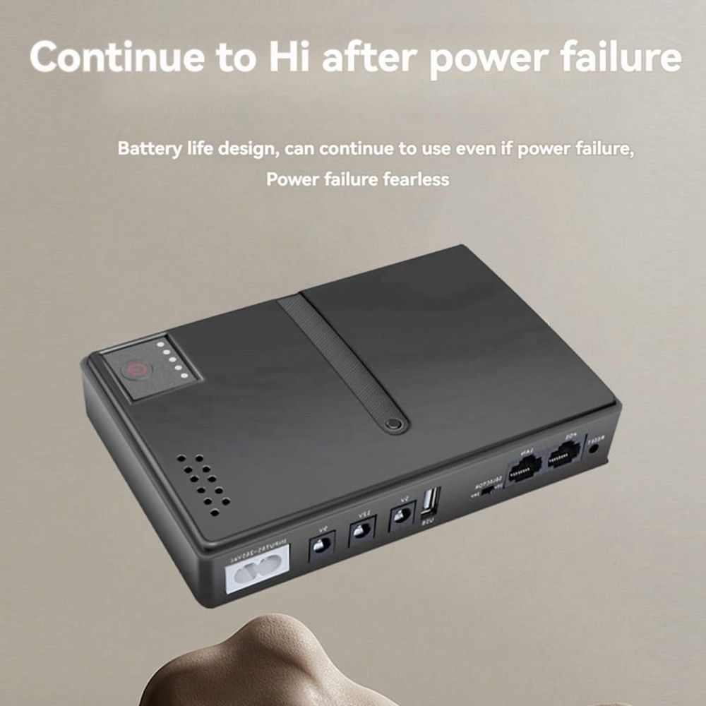 DC UPS Battery Backup Uninterruptible Power Supply 85‑265V UPS Battery Replaceable US-Plug