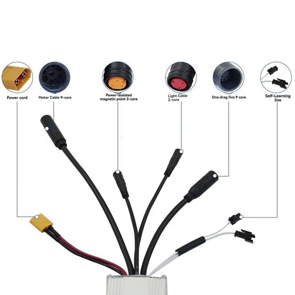 Three Mode Ebike Controller 17A 24V/36V/48V with S866 LCD Color Display Waterproof Connector 350W Motor Conversion Parts