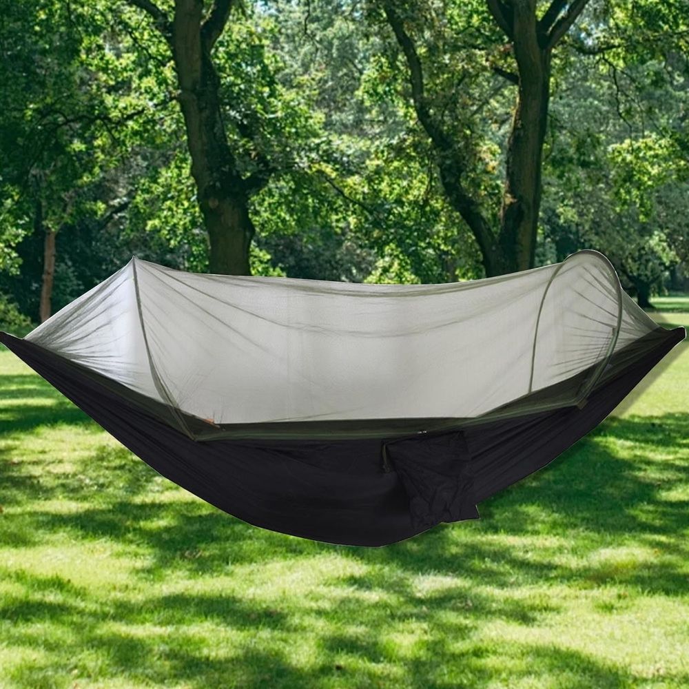Camping Hammock with Mosquito Net and Rain Fly - Portable Double Hammock with Bug Net and Tent Tarp Heavy Duty Tree Strap, Hammock Tent for Travel Camping Backpacking Hiking Outdoor Camp