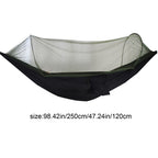 Camping Hammock with Mosquito Net and Rain Fly - Portable Double Hammock with Bug Net and Tent Tarp Heavy Duty Tree Strap, Hammock Tent for Travel Camping Backpacking Hiking Outdoor Camp