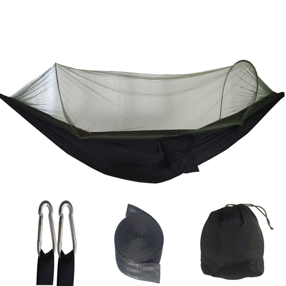 Camping Hammock with Mosquito Net and Rain Fly - Portable Double Hammock with Bug Net and Tent Tarp Heavy Duty Tree Strap, Hammock Tent for Travel Camping Backpacking Hiking Outdoor Camp