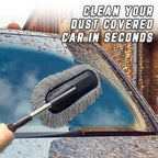Microfiber Car Duster Cleaning and Car Dash Brush Supplies for Dashboard Exterior Dust Interior Cleaner with Long Retractable Handle