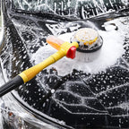 New Auto Rotating Retractable Car Wash Brush, Car Wash Brush with Long Handle, 360° Spin Car Mop Automatically Foams Car Wash Kit