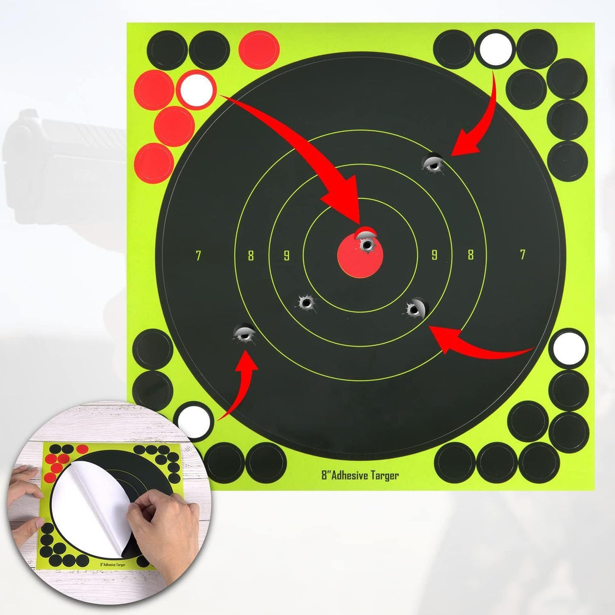 Shooting Targets 20 Pcs Target Paper Splatter Targets Sticks for Hunting Sports Accessories Targets Paper Range Targets Stickers