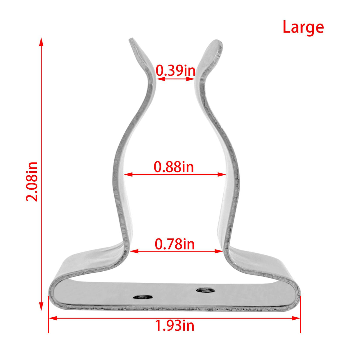 2Pcs Stainless Steel Boat Hook Spring Clamp Holder Spring Clip Silver Bracket Clip for for Boat Hook, Boat Pole, Fishing Rod