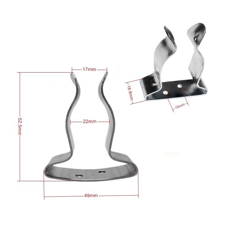 2Pcs Stainless Steel Boat Hook Spring Clamp Holder Spring Clip Silver Bracket Clip for for Boat Hook, Boat Pole, Fishing Rod