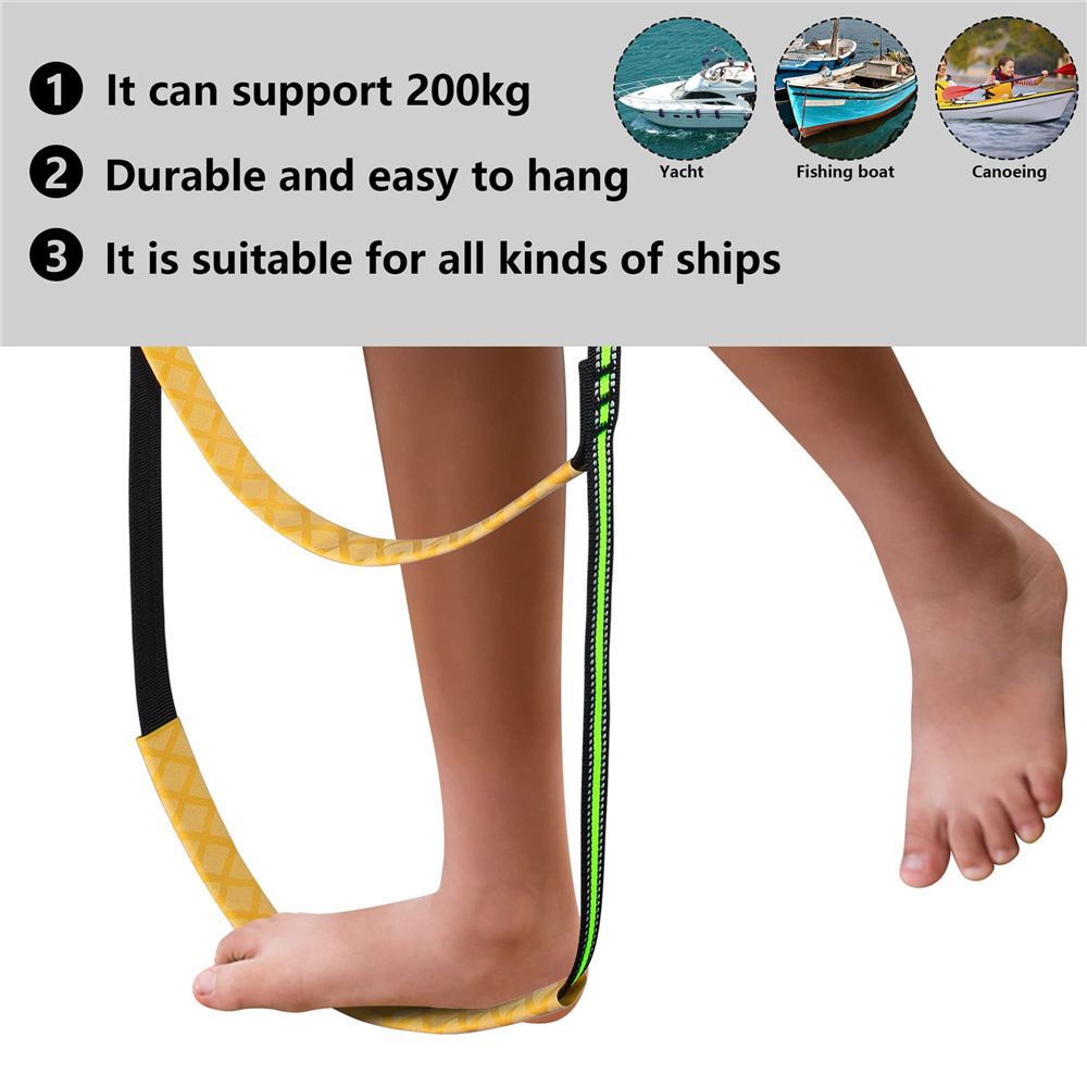 4 Step Boat Rope Ladder，Boat Rope Ladder Extension,Assist Boat Folding Ladder,Swim Ladder for Sailboat,Kayak, Canoeing (4 Steps)