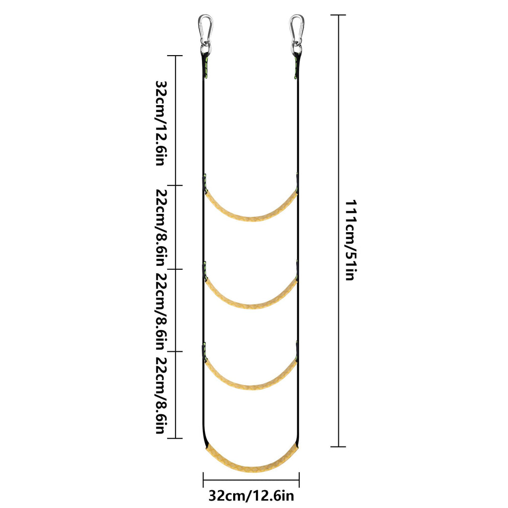 4 Step Boat Rope Ladder，Boat Rope Ladder Extension,Assist Boat Folding Ladder,Swim Ladder for Sailboat,Kayak, Canoeing (4 Steps)