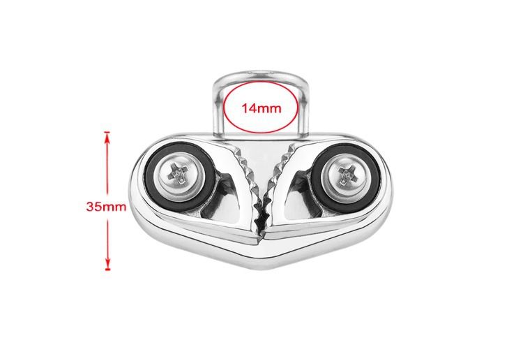 Marine Accessories Stainless Steel Cam Cleat with Wire Leading Ring Boat Cam Cleats Sailboat Kayaks Canoe Dinghy
