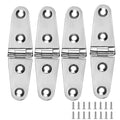 Boat Strap Hinges, Marine Hinges, 4 inch x 1 inch (102mm X 26 mm), Stainless Steel Hinges, Metal Hinges, with Screws (4 PCS)