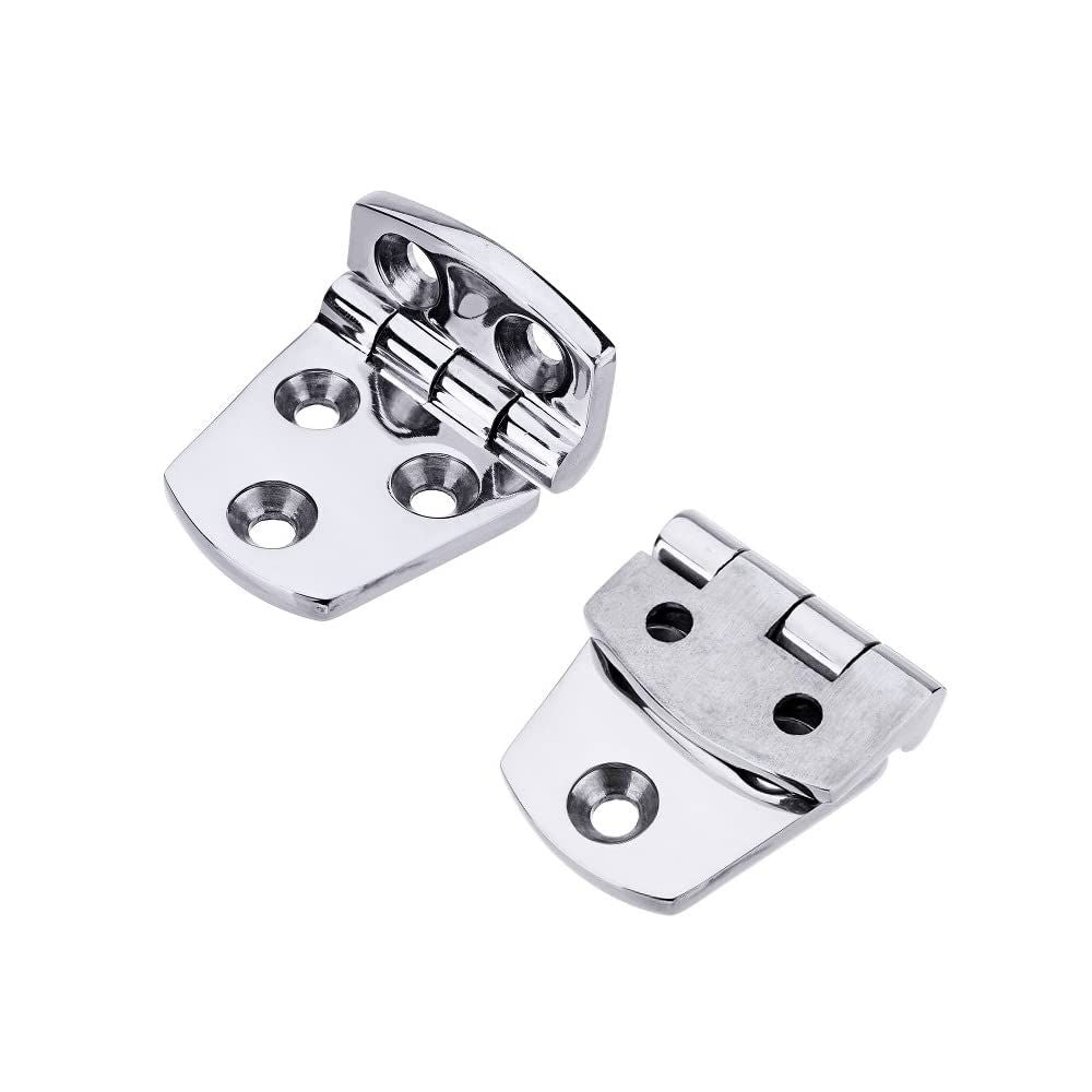 Boat Shortside Hinges Marine Flush Hatch Compartment Hinge Heavy Duty Stainless Steel W/Fasteners 1-1/2" x 2-1/4"9 (1 Pair)