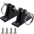 2 Pack Marine Grade Nylon Top 90°Plastic Deck Hinge with Pin and Ring, 316 Stainless Steel, Free Installation Screws