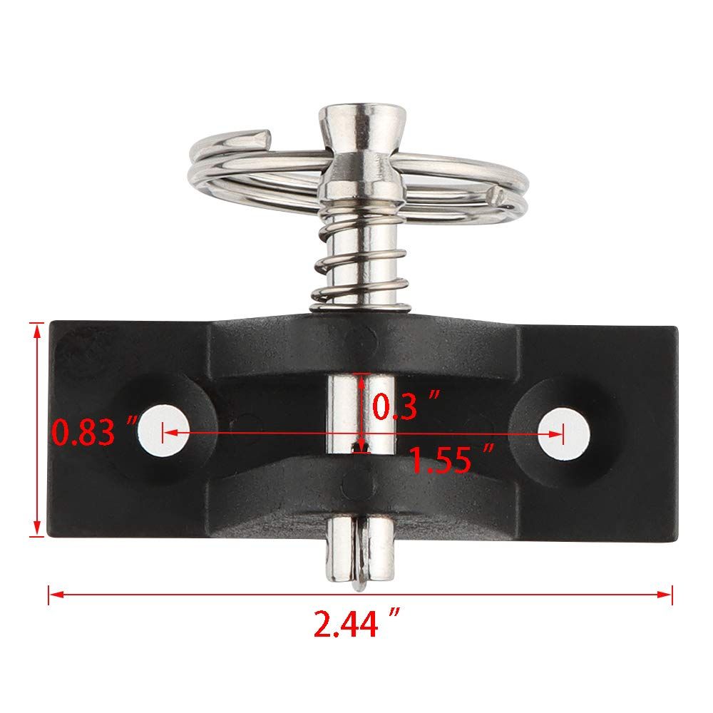 2 Pack Marine Grade Nylon Top 90°Plastic Deck Hinge with Pin and Ring, 316 Stainless Steel, Free Installation Screws
