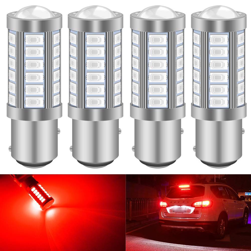 4-Pack Bright LED Replacement for Car Incandescence Bulb RV Camper Brake Turn Lamp Lights DC 12V