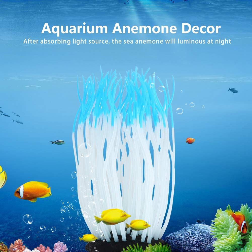 Simulation Silicone Luminous Sea Anemone Ornament Artificial Coral Plant Eco-Friendly Simulation Sea Anemone