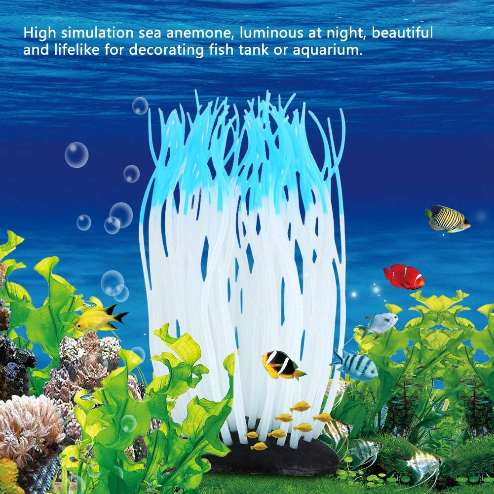 Simulation Silicone Luminous Sea Anemone Ornament Artificial Coral Plant Eco-Friendly Simulation Sea Anemone