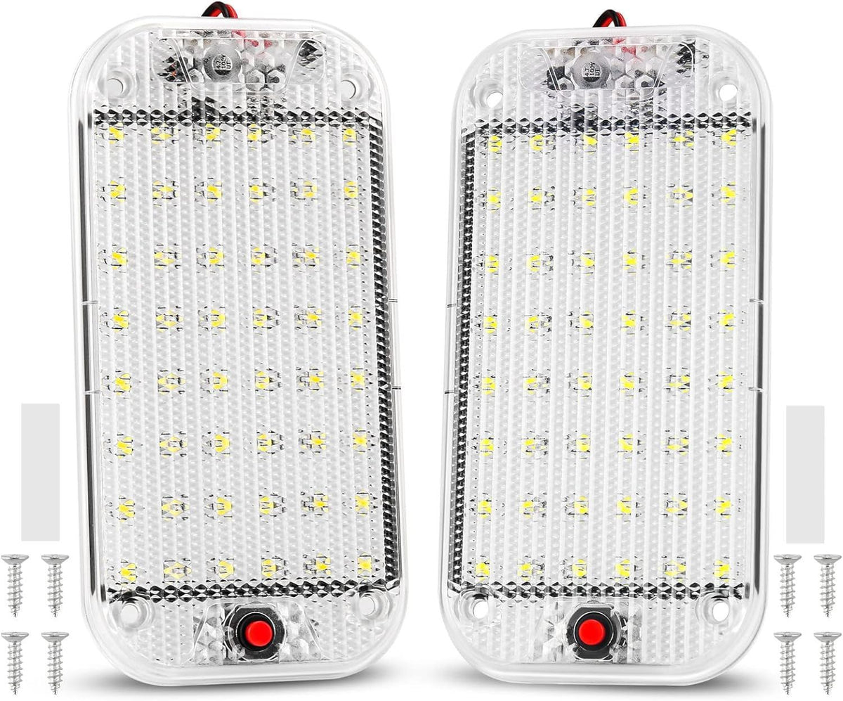 LED Dome Light, RV Interior Lighting Super Bright RV LED Ceiling Dome Light with ON/Off Switch RV Lights Interior (2 pcs)