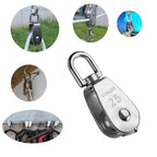 2pcs Stainless Steel M25 Lifting Crane Single Wheel Swivel Snatch Pulley Block Rope Sheave Pulley Roller
