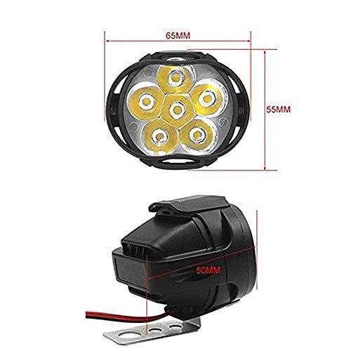 2Pcs 6 Led Motorcycle Light Headlight Assembly Universal Scooter ATV Fog White Car Drl Lamp Energy saving, High brightness