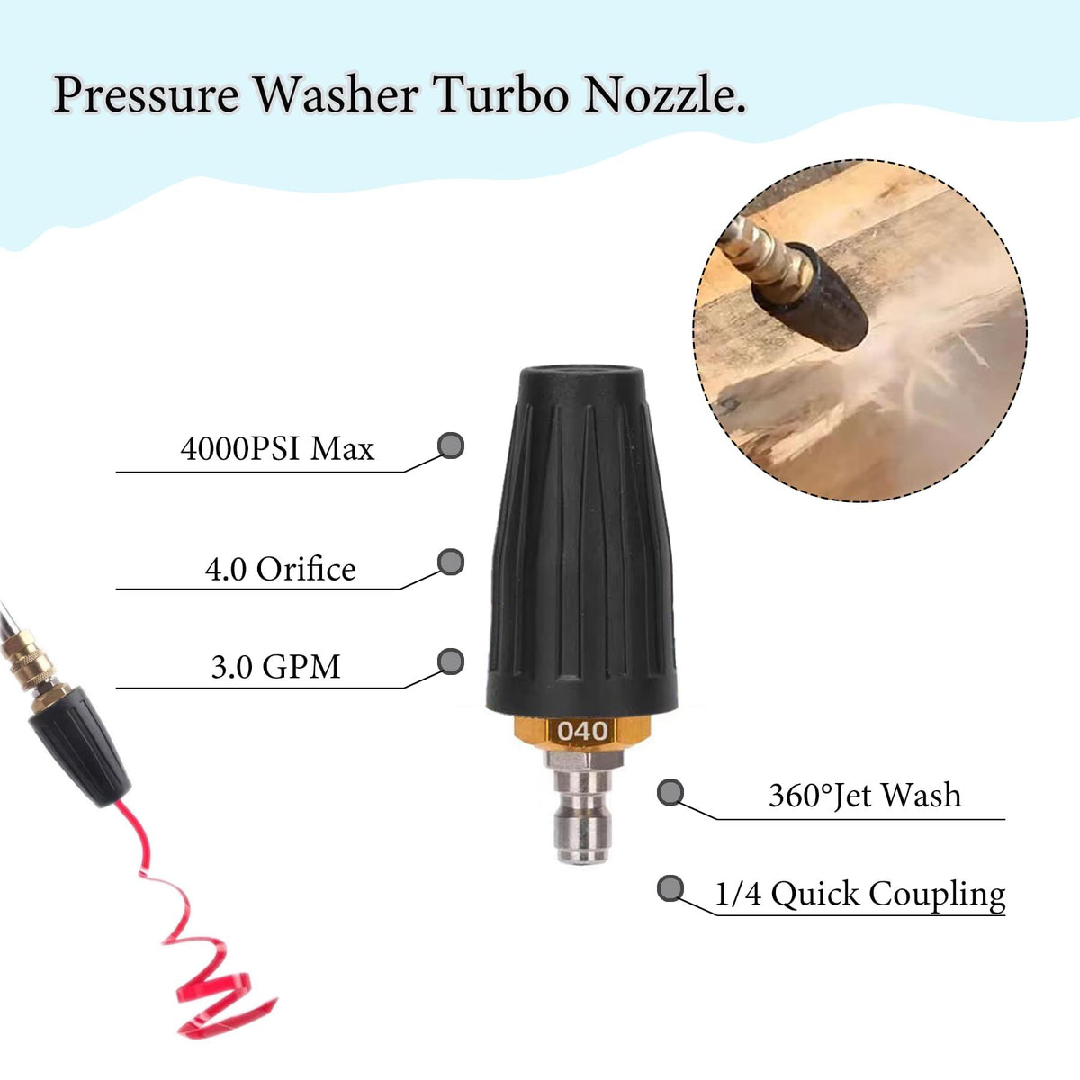 Nozzle high-pressure cleaning machine nozzle 360 ° rotating power cleaning machine nozzle tip cleaning machine accessories