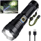 Super Bright Flashlight with 10 Modes, LED Tactical Flashlight Waterproof, Powerful for Camping, Hiking, Hunting and Emergencies