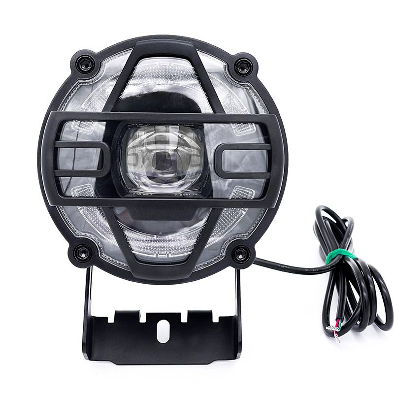 E-Bike Headlights 36V 48V Electric Bicycle Horn Light Waterproof Aluminium Alloy Light Night Riding Front Headlight