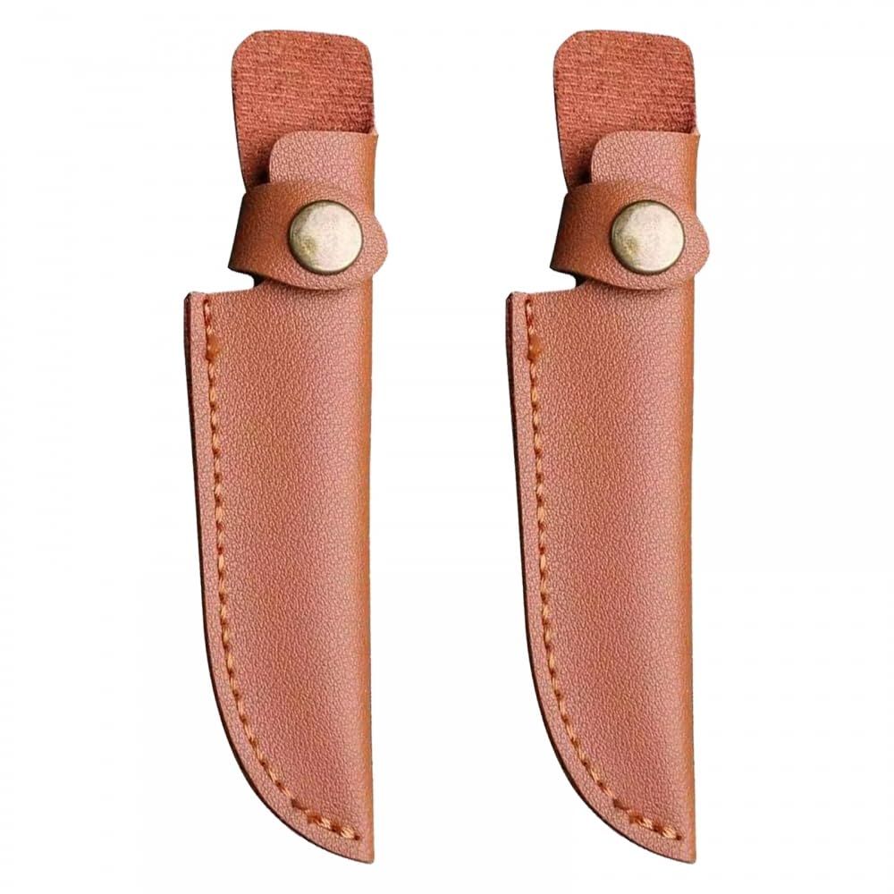 2PCS Leather Knife Sheath,Straight Knife Pouch Knife Cover Sleeve with Belt Loop for Outdoor Hunting Camping