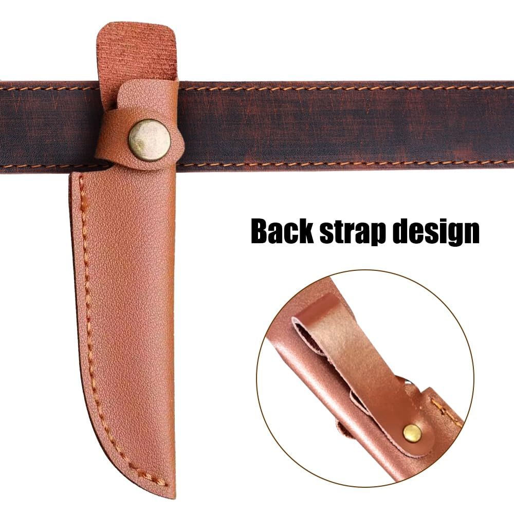 2PCS Leather Knife Sheath,Straight Knife Pouch Knife Cover Sleeve with Belt Loop for Outdoor Hunting Camping