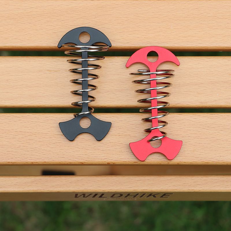 3PCS Deck Anchor Pegs, Windproof Aluminium Alloy Fishbone Tent Stakes with Spring Buckle, Portable Wind Rope Anchor