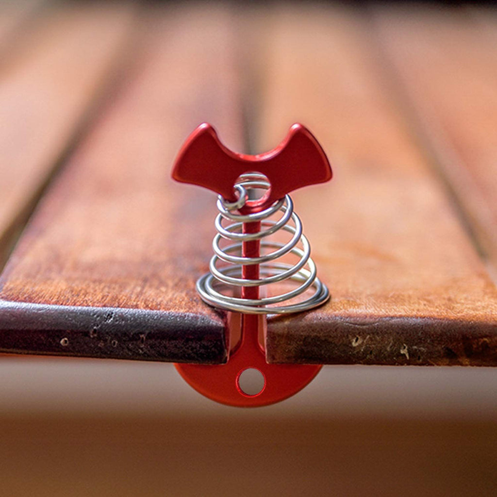 3PCS Deck Anchor Pegs, Windproof Aluminium Alloy Fishbone Tent Stakes with Spring Buckle, Portable Wind Rope Anchor