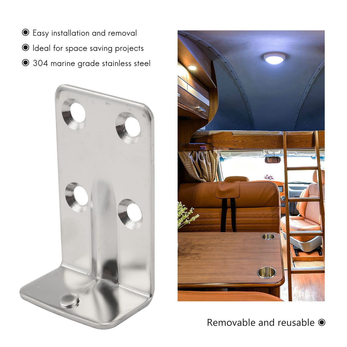 1 Set Marine Grade Stainless Steel Table Bracket Set Removable Multiple Usage for House Boat Marine Accessories Hardware