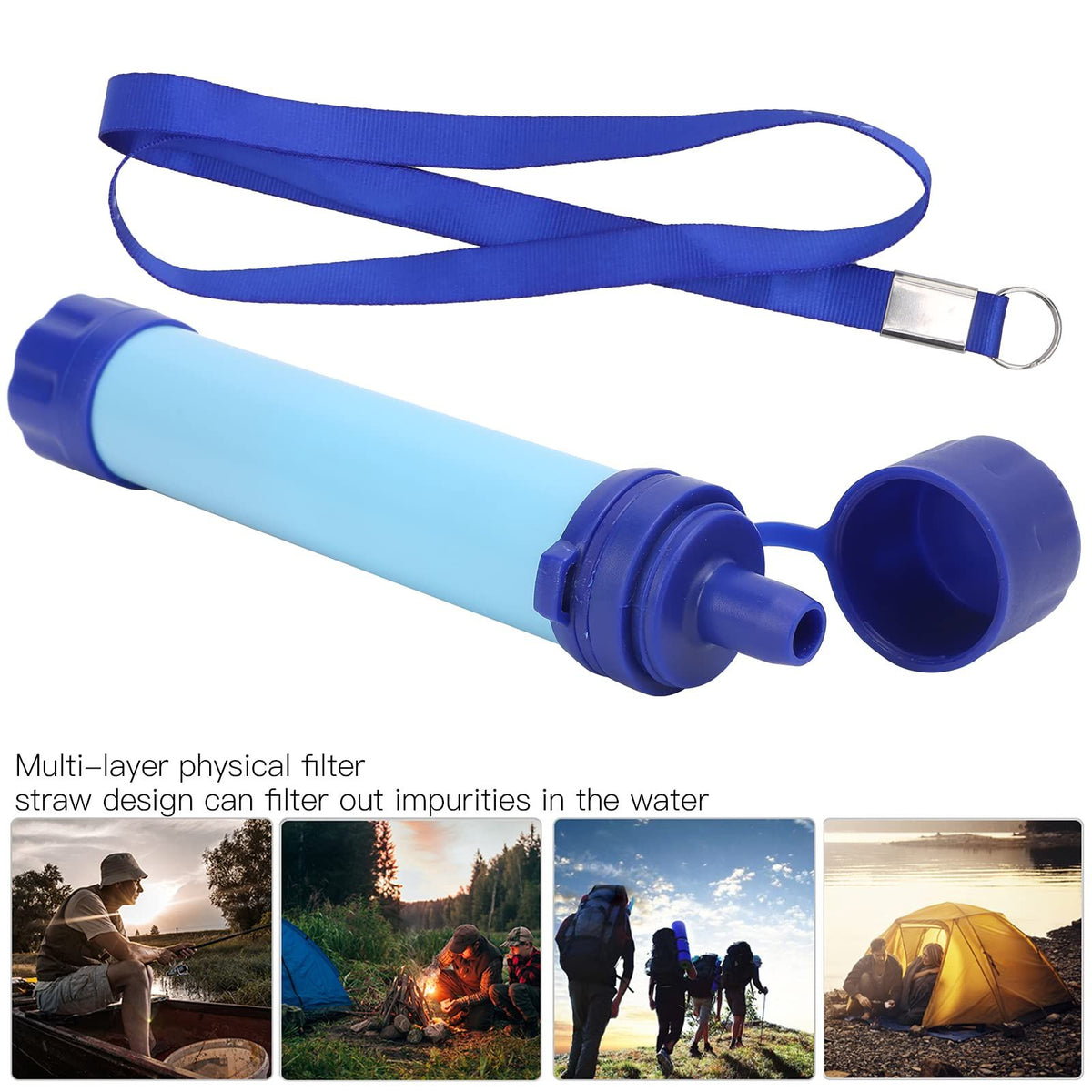 Personal Portable Water Filter Straw Filtration Purifier for Hiking, Camping, Hunting, Backpacking, Travel, Outdoor Emergency