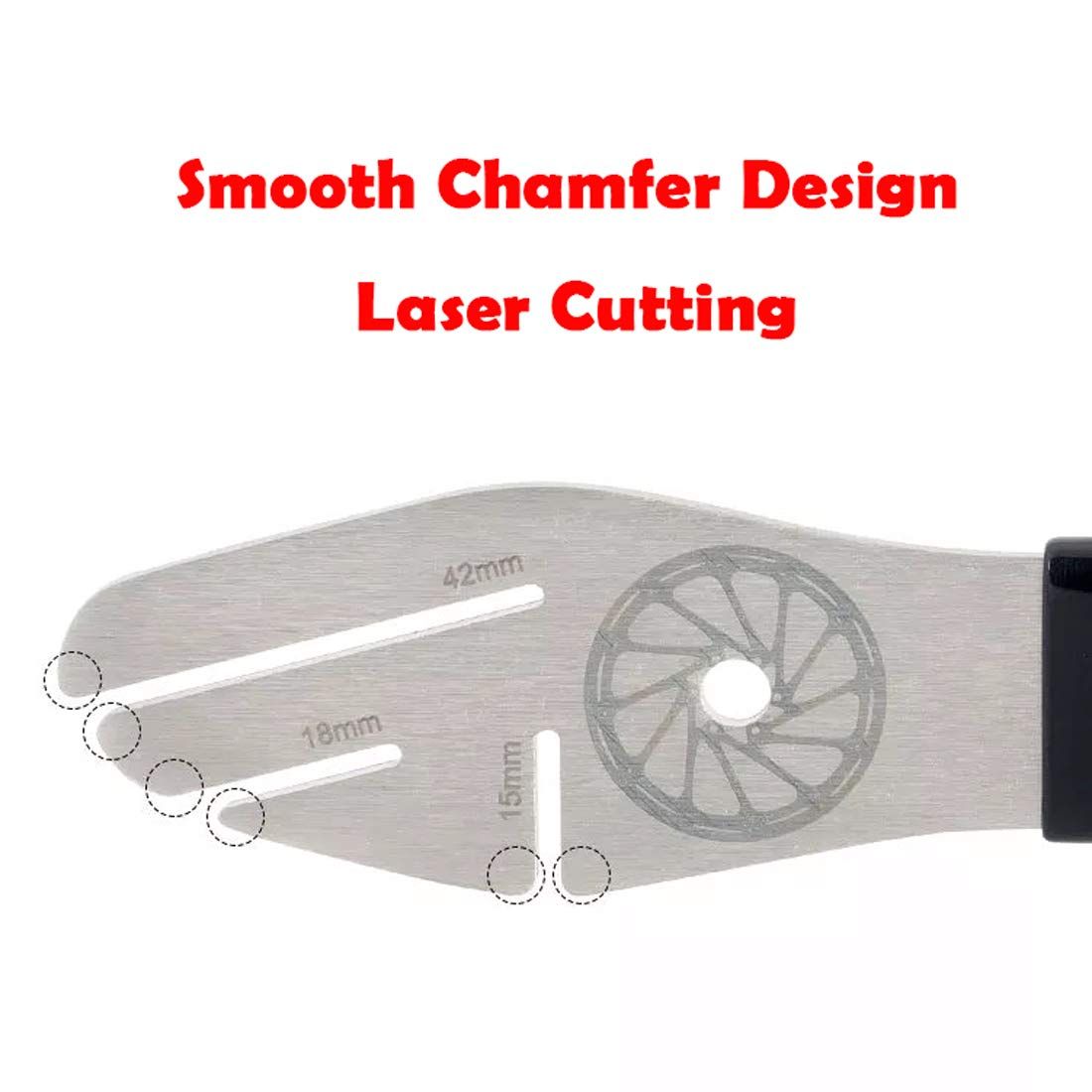 Bike Disc Rotor True Alignment Wrench, Stainless Steel, Rubber, 15mm, 18mm, 42mm durable, sturdy and corrosion resistance
