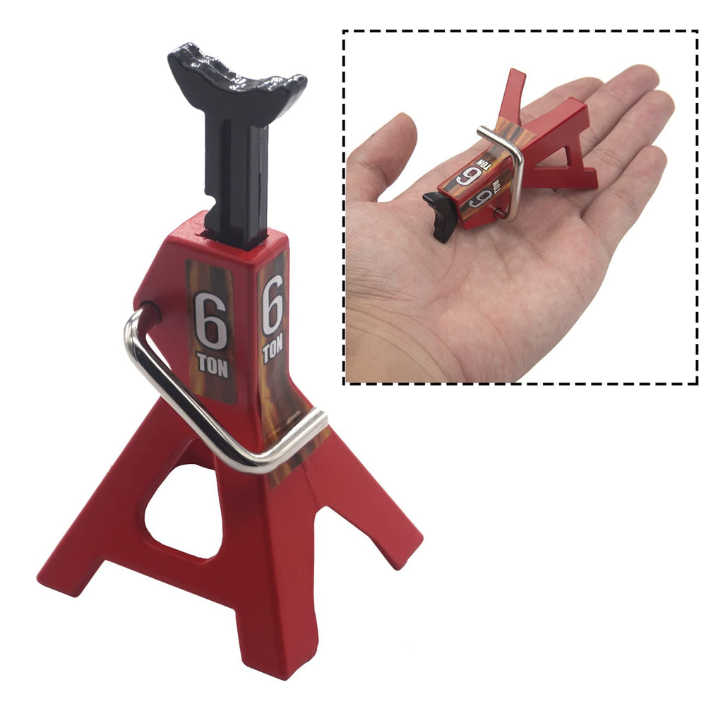 1/10 Scale Model Car Metal 6 Ton Car Simulation Jack Stands Lifting Compatible with Crawler Truck,Red…