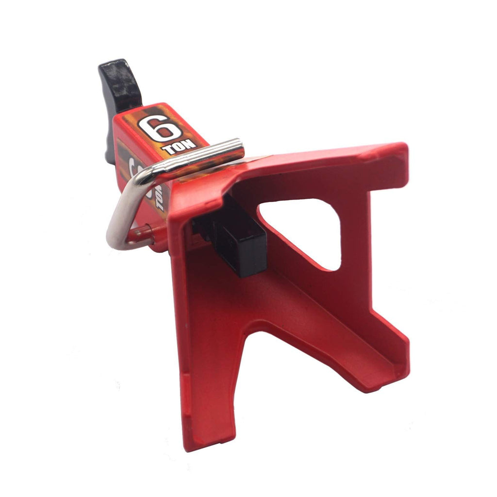 1/10 Scale Model Car Metal 6 Ton Car Simulation Jack Stands Lifting Compatible with Crawler Truck,Red…