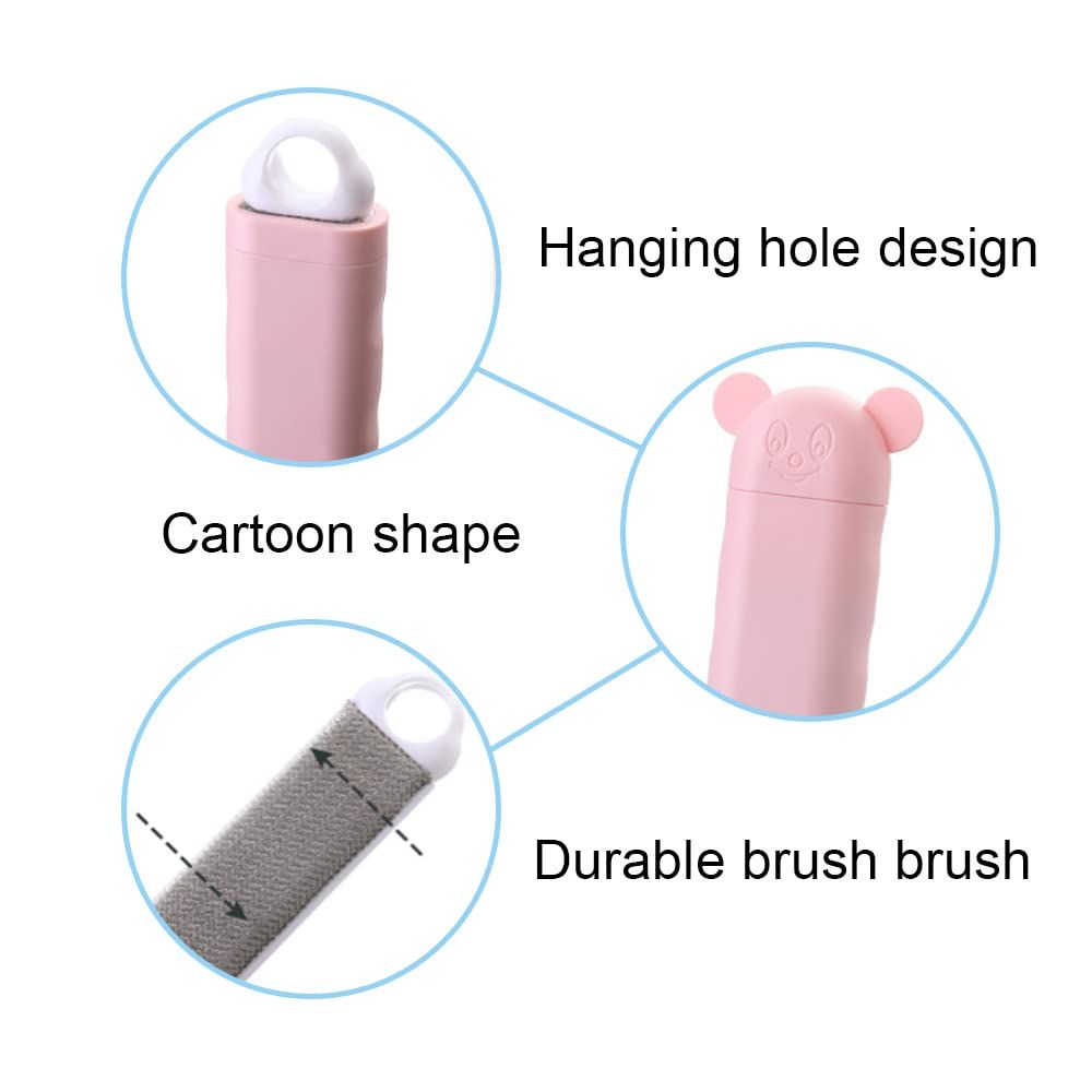 Pet Hair Remover, Portable Dust and Lint Remover with Self-Cleaning Base Double-Sided Manual Clothes Fuzz Cleaner for Furniture