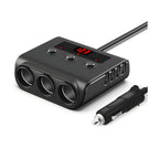 Car Cigarette Lighter Adapter,4 USB Socket Splitter Car Chargers,LED Voltage Display On/Off Switches,Automotive Cigarette Lighter
