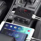 Car Cigarette Lighter Adapter,4 USB Socket Splitter Car Chargers,LED Voltage Display On/Off Switches,Automotive Cigarette Lighter