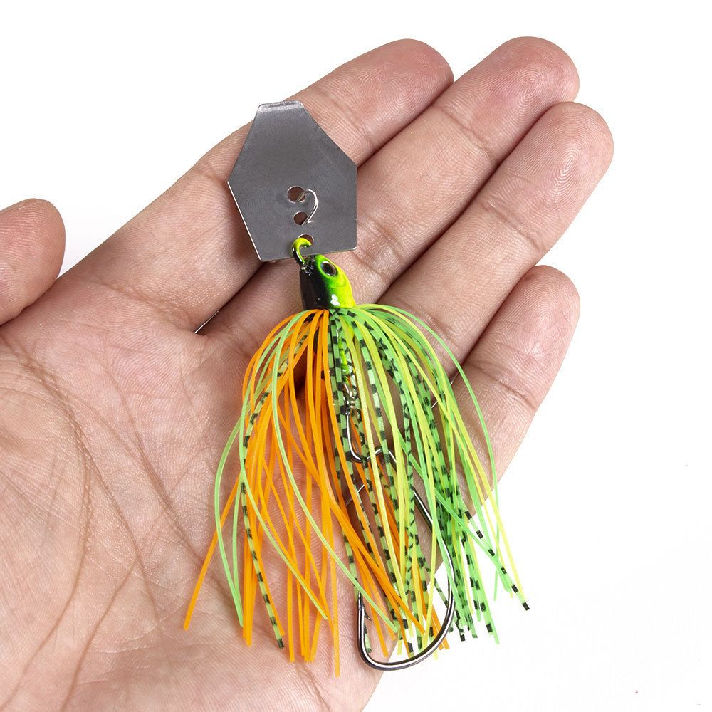 Fishing Lure with Weed Guard,Skirted Swimming Bass Jigs, Looseness-Proof Tied Jig Head, Swinging Fishing Jig Lures for Bass