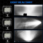 LED Pod Lights 4x4, Off Road Driving Lights for Truck SUV Boat with Waterproof Housing With Mounting Brackets (Set of 2)