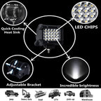 LED Pod Lights 4x4, Off Road Driving Lights for Truck SUV Boat with Waterproof Housing With Mounting Brackets (Set of 2)